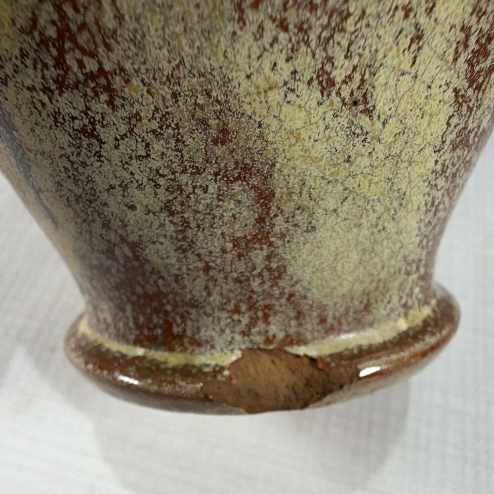 Vintage Mid-Century Studio Pottery Pitcher Ewer Drip Glaze 6.5